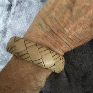 Cole Haan woven leather bangle bracelet